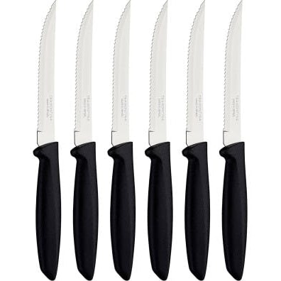 Plenus Set 6 Coltelli Tavola Nero con Seghettatura