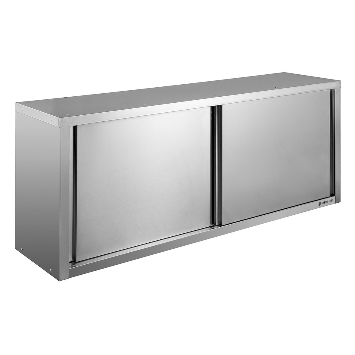 GastroHero Wandhängeschrank Edelstahl 2000x400 mm Schiebetüren AISI 201 48 kg Hängeschrank Küche Gastro Wandschrank Basic