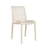 thumbnail of Set de 6 sillas de polipropileno con cojín, apilables, diseño moderno para cocina, comedor, bar o restaurante – Anna – Crema/Crema