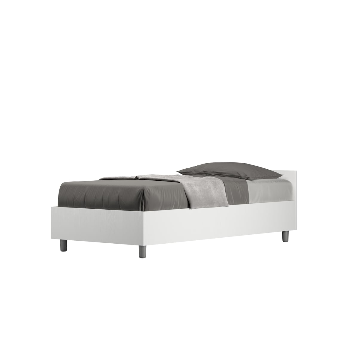 Cama sin somier 80x190 fresno blanco Nuamo