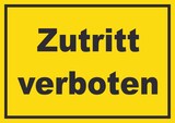 thumbnail of Zutritt verboten Schild gelb-schwarz A4 (210x297mm)