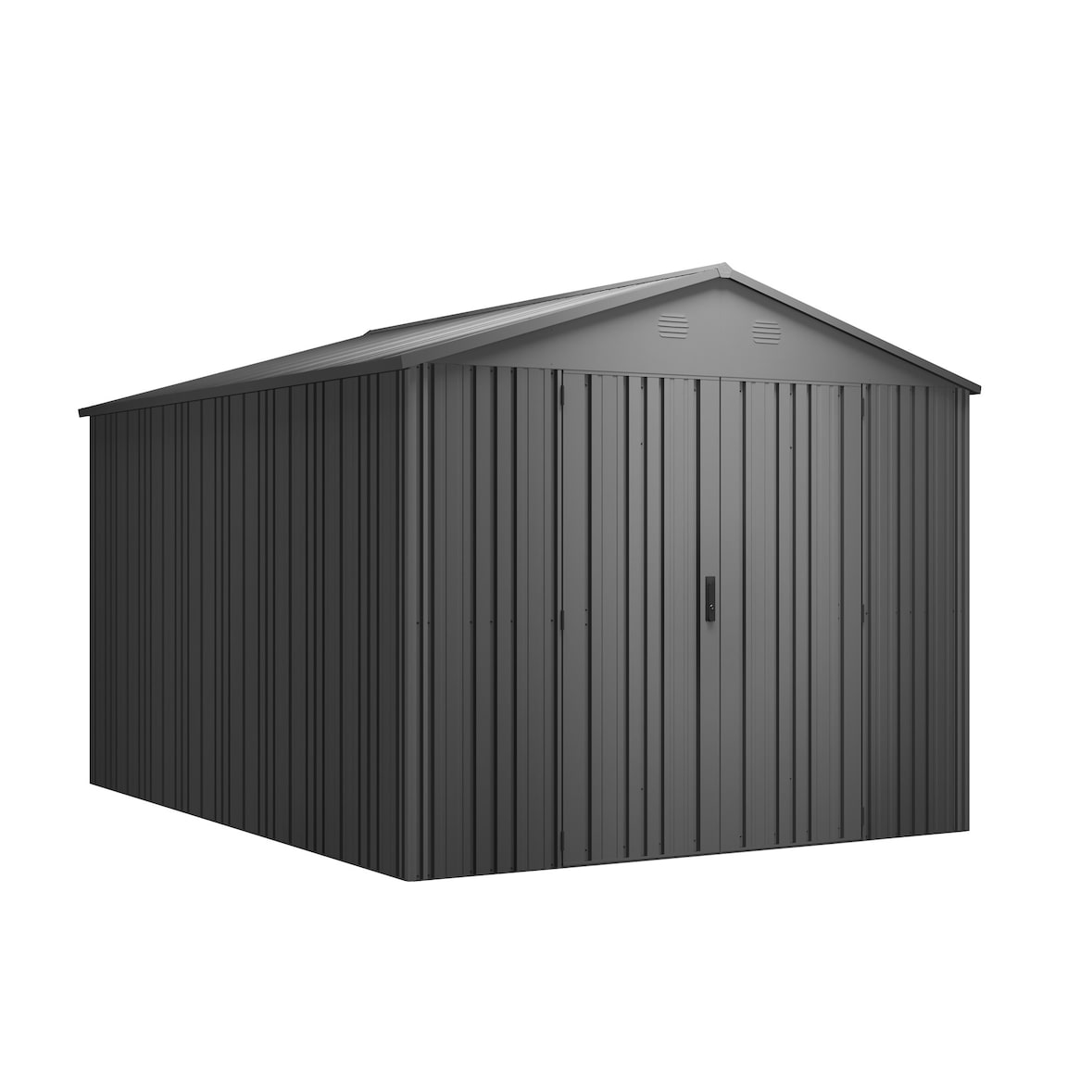 Hoggar - Caseta Jardín Exterior 7,94m2 Pioneer Y90 - Columnas en V - Estructura Autoportante - Doble Puerta - Techo Robusto - Cobertizo Metálico