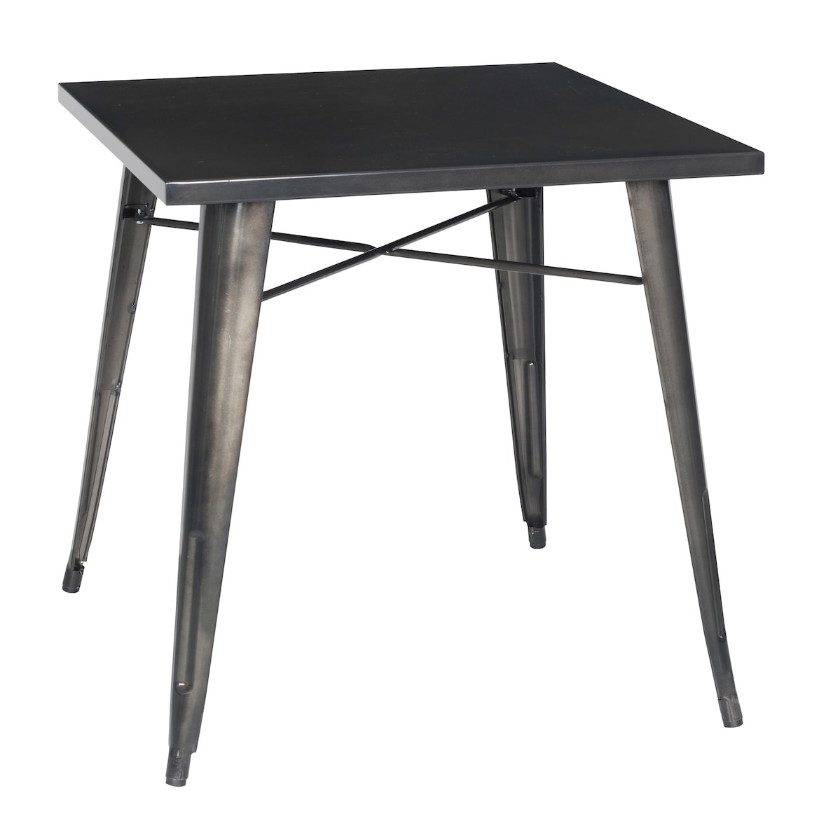 METRO Professional Outdoor Bistrotisch, Stahl, 76 x 76 x 76 cm, verzinkte matte Tischplatte, grau