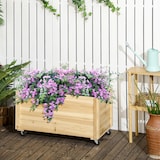 thumbnail of Outsunny Fioriera da Giardino in Legno con Foro di Drenaggio e Fodera