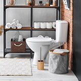 thumbnail of Relaxdays Silikon Toilettenbürste, antibakteriell, Klobürste mit Wechselbürstenkopf, Bambus Bürstenhalter, natur/silber