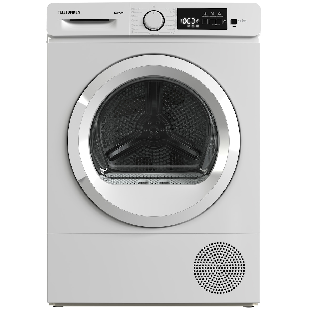 Telefunken Wärmepumpentrockner für 7 kg Wäsche, Trockner Frontlader, Wäschetrockner mit Knitterschutz, leise, TWP7EW
