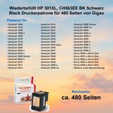 thumbnail of Kompatibel HP 301XL, CH563EE BK Schwarz Black Druckerpatrone für 480 Seiten von Gigao