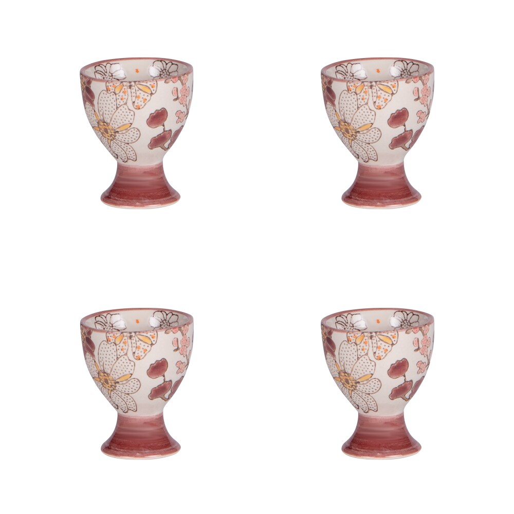 Coffret 4 coquetiers Kiyo -  Multicolore Rond Grès Table Passion 5.00x5.00 cm