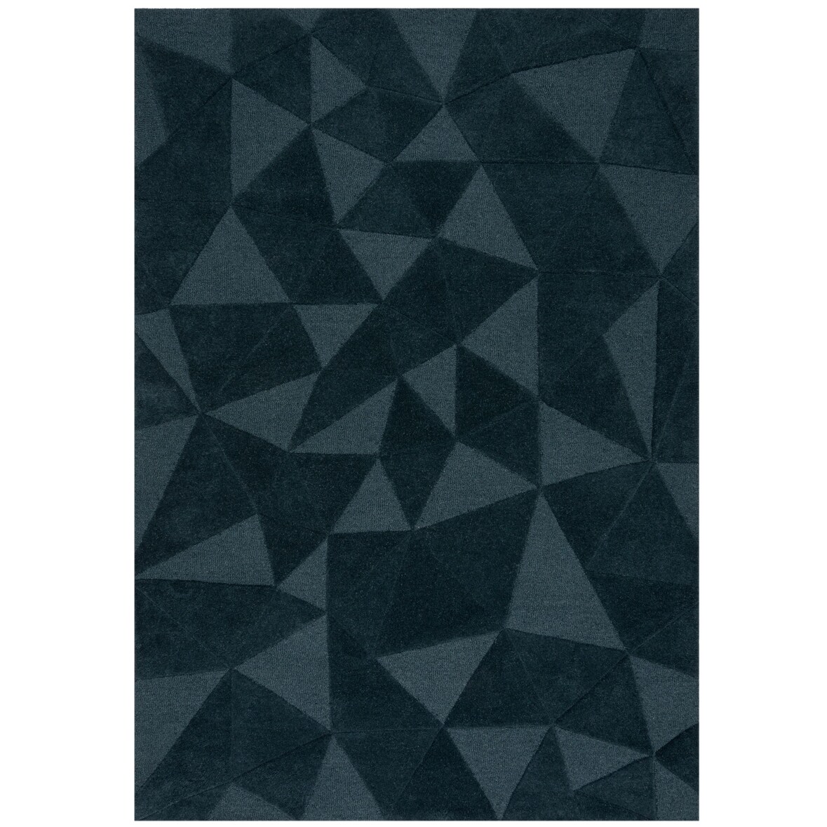 Luxus-Wollteppich mit Geometrischem Muster - `Deben Troy` . Farbe: Türkis, 120x170 cm | Kadima Design