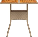 thumbnail of vidaXL Gartentisch Beige 80x80x75 cm Poly Rattan Akazienholz