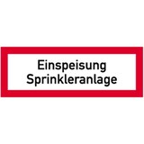 thumbnail of Schild Einspeisung Sprinkleranlage, Alu, 297x105 mm