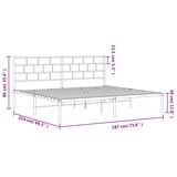 thumbnail of vidaXL Bedframe met hoofdbord metaal zwart 183x213 cm