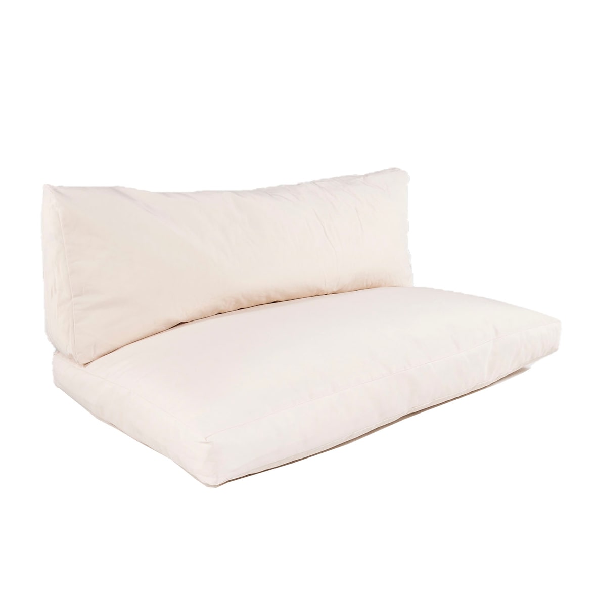 Almofada Assento e encosto, Dobrável, Poliéster 180 gr, Cor Bege, 120x80x16 e 120x42x1