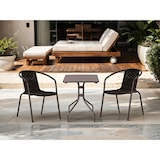 thumbnail of aro Fauteuil de terrasse empilable, acier/plastique, aspect rotin, gris foncé