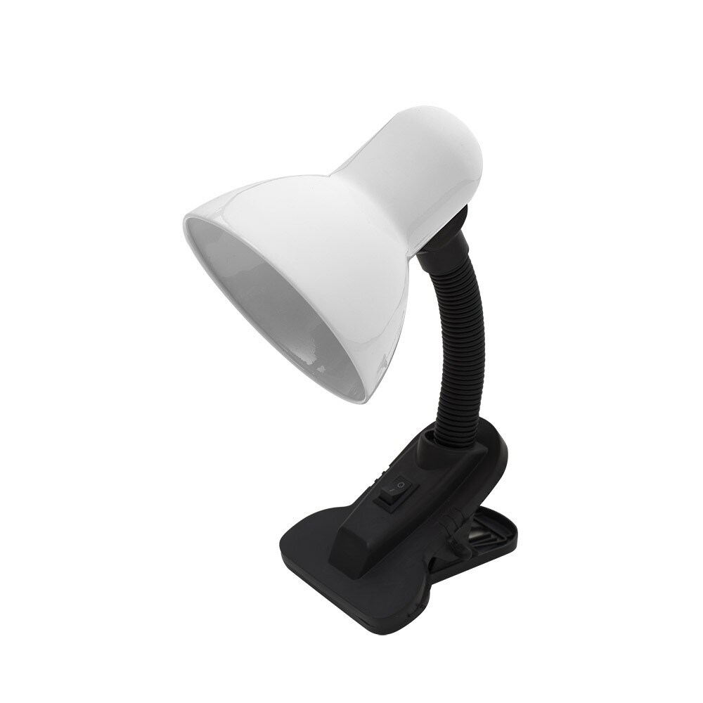 Flexo Modelo Yezco 1xe27 Acabado Blanco Fijacion Con Pinza Flexible Orientable