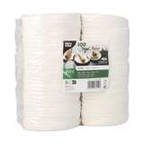 thumbnail of 100 Teller Zuckerrohr `pure` Halbmond Ø 12 cm · 1 cm weiss `Cella`