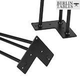 thumbnail of BERLINTABLES Premium Tischbeine 4 Stück Set 40 cm Schwarz massiv Stahl|Tischgestell Hairpin Legs 3 Streben Metall Tischfüße Büro/Schreibtisch/Esstisch