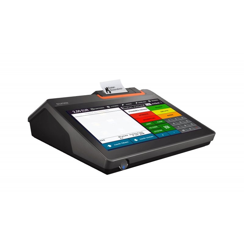 10" All-in-One MINI Kasse mit Bondrucker und Kundenanzeige für Einzelhandel und Lieferservice: Touchscreen, Bondrucker, Kundenanzeige