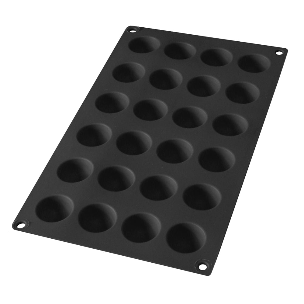 Moule 24 mini demi-sphères noir -  Rectangle Silicone Lékué 30x17.5 cm