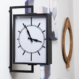 thumbnail of Horloge gare 60 cm -  Noir Rectangle Métal Amadeus 40x12 cm