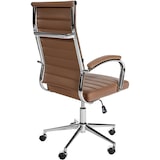 thumbnail of Cadeira de escritório em pele genuína Mollis marrom claro