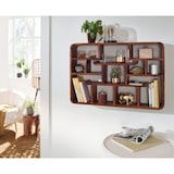 thumbnail of Wandregal 80x55x15 cm Sheesham Massivholz Hängeregal Modern Schwebend, Großes Design Schweberegal, Regal Hängend Wohnzimmer, Bücherregal