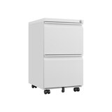 thumbnail of Rollcontainer Metall Weiß 68x39x45 cm mit 2 Schubladen abschließbar unter Schreibtisch für Legal und Letter Hängeregister stabil pflegeleicht