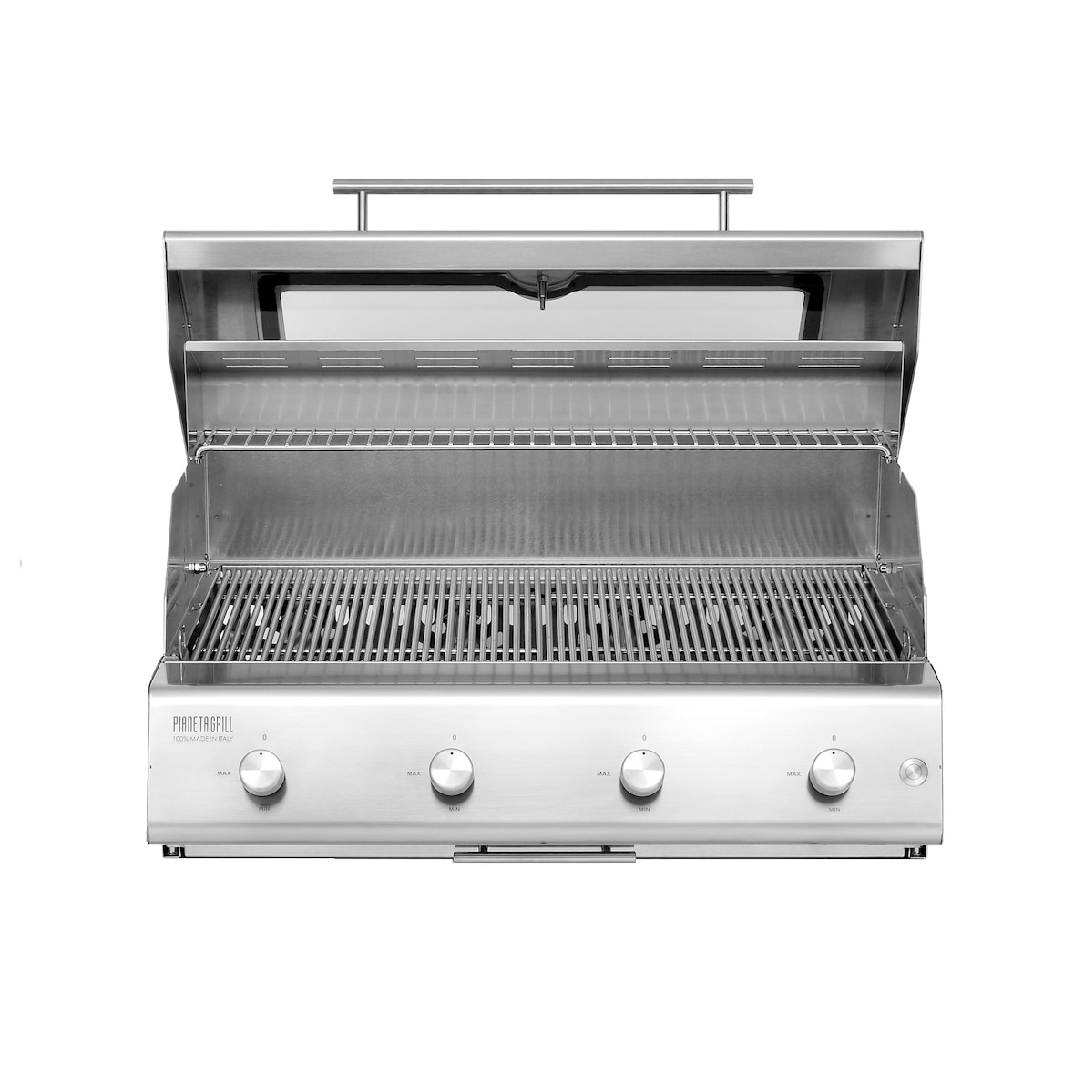 Barbecue a gas Fry Top 750 Basic da appoggio 4 bruciatori griglia tondino