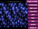 thumbnail of vidaXL Lichtervorhang LED Eiszapfen 10 m 400 LED Blau 8 Funktionen