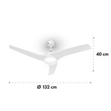 thumbnail of Figo 2-in-1-Deckenventilator Lampe Ø132cm 10.039m³/h Fernbedienung Weiß 132