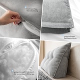 thumbnail of Björn&Schiller Rückenkissen grau 160 cm - Lesekissen für Bett und Sofa Rückenpolster für die Wand groß mit waschbarem Bezug