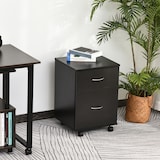 thumbnail of HOMCOM Cassettiera Ufficio 2 Cassetti e Ruote con Freno in Legno Nero