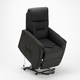 thumbnail of Poltrona relax elettrica reclinabile con alzapersona e ruote in Tessuto Marie per anziani - Nero-SR680FNW