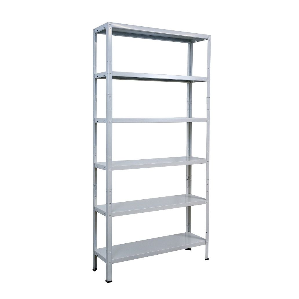 SCHULTE Regalwelt insteekbare kantoorrekken met 6 PowerMAX legborden, 65 kg draagvermogen, 200x100x30 cm (HxBxD), wit