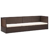 thumbnail of Sofá de jardín con cojines ratán sintético marrón