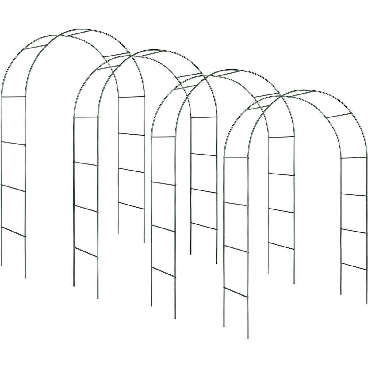 tectake 4 Rosenbögen, 240 x 140 cm Grün