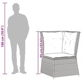 thumbnail of vidaXL Garten-Ecksofa mit Kissen Schwarz Poly Rattan