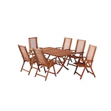 thumbnail of Merxx Cordoba Set 7tlg., 6 Klappsessel, Klappausziehtisch 110 (160) x 90 cm, Eukalyptus