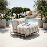 thumbnail of Chauffeuse rayée salon de jardin modulable et structure beige