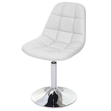 thumbnail of Décoshop26 - 2x chaises de salle à manger en synthétique blanc pied chromé pivotant CDS04425