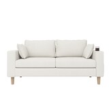 thumbnail of Zweisitzer-Sofa Chenille Beige 173x68x77 cm mit Stauraum, Getränkehaltern und 2 Rückenkissen