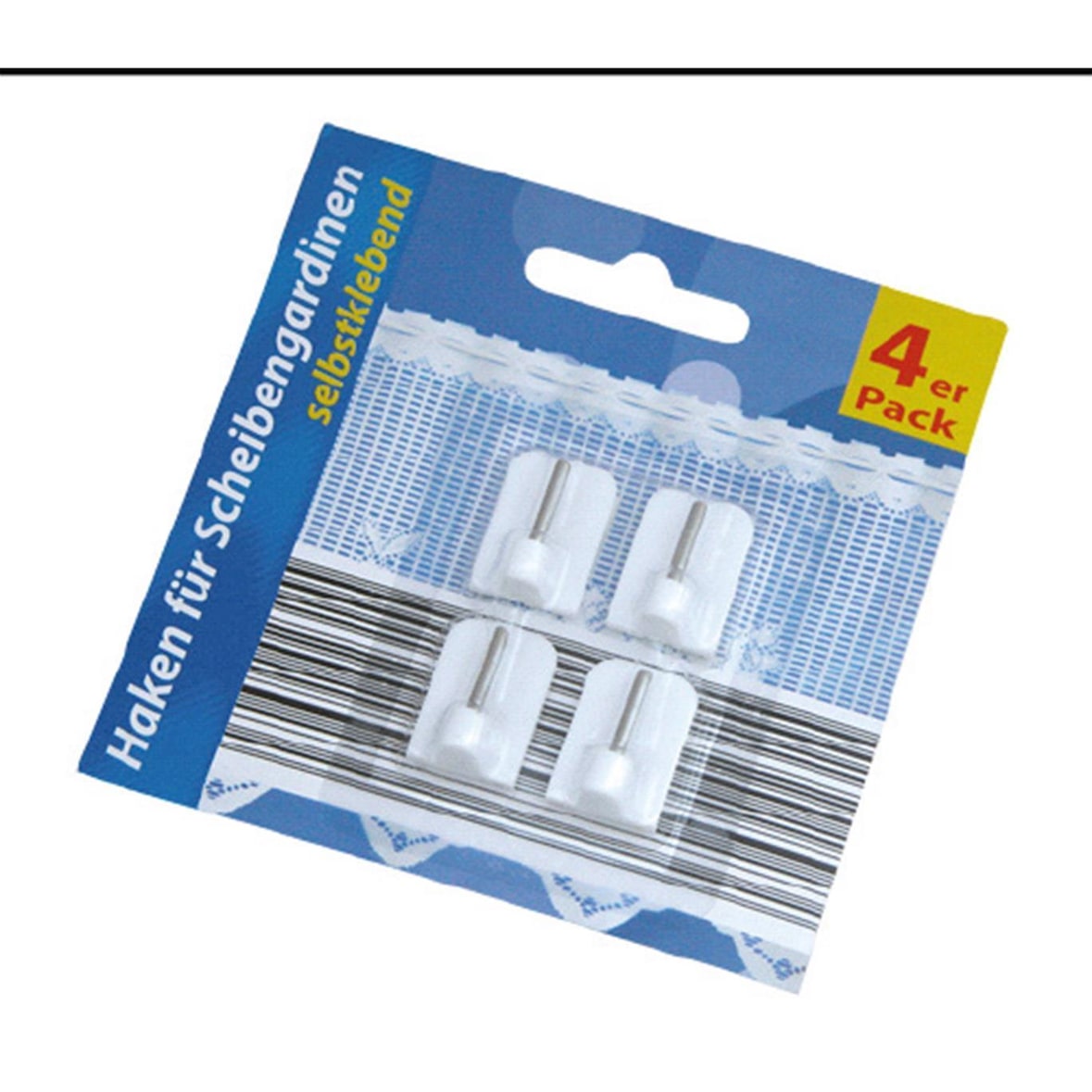 Haken für Scheibengardinen 4er Pack Weiß – Fensterhaken Gardinenbefestigung