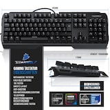 thumbnail of Titanwolf Gaming-Tastatur, mechanisches Keyboard, Anti-Ghosting, Kailh Blue, LED-Beleuchtung