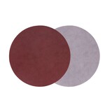 thumbnail of Stil Casa, set van 12 tweekleurige onderzetters, genaaid polyurethaan, Ø 30 cm, dollarafwerking in bordeaux/roze.