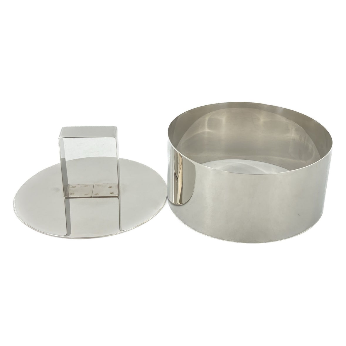 METRO PROFESSIONAL Speisering mit Stampfer, Edelstahl 18/0, Ø 10 x 4.5 cm, Silber, 6 Stück