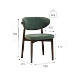 thumbnail of METRO PROFESSIONAL Chaise de restaurant rembourrée Rivello, lot de 2, bois de hêtre, wengé/vert