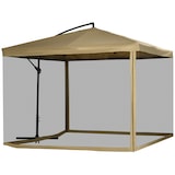 thumbnail of Outsunny sombrilla de jardín 296x296x265 cm parasol excéntrico inclinable con manivela base cruzada y soporte de acero para terraza patio exterior
