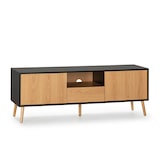 thumbnail of Meuble TV Apolo 1 porte 2 tiroirs, couleur noir/bois