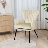 thumbnail of SVITA SANSA fauteuil woonkamer koordhoes leesstoel modern gestoffeerde stoel met armleuning loungestoel wit