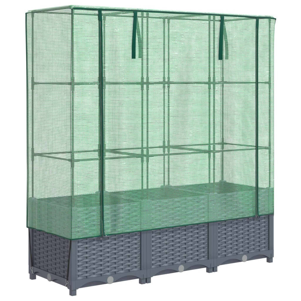 vidaXL Plantenbak verhoogd met kashoes 120x40x138 cm rattanlook